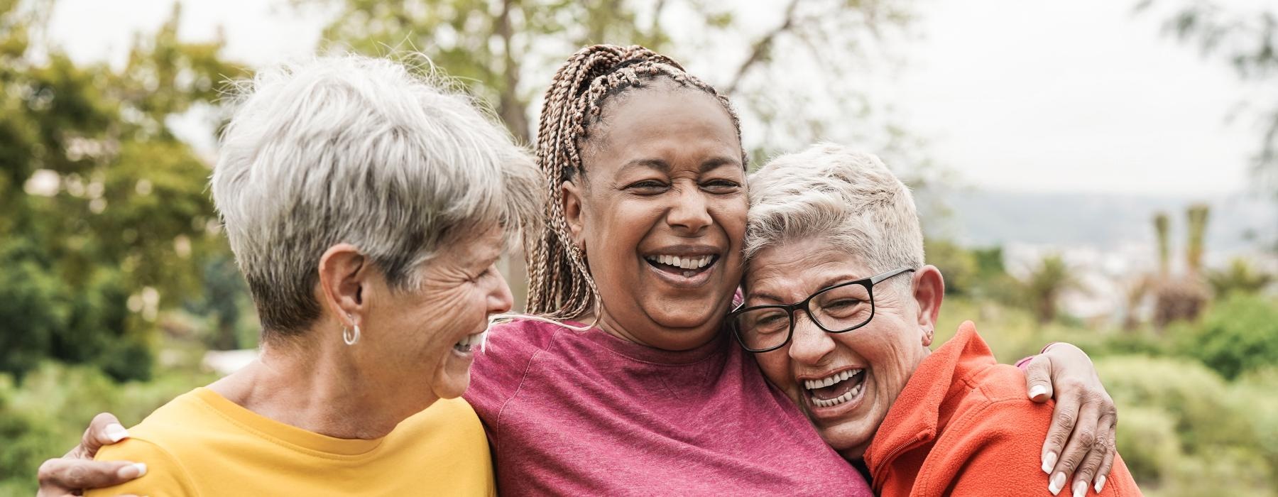 a group of people embracing