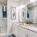 a bathroom with a marble countertop