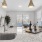 a kitchen with marble counters